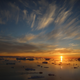 The remnants of sea ice near Greenland.
